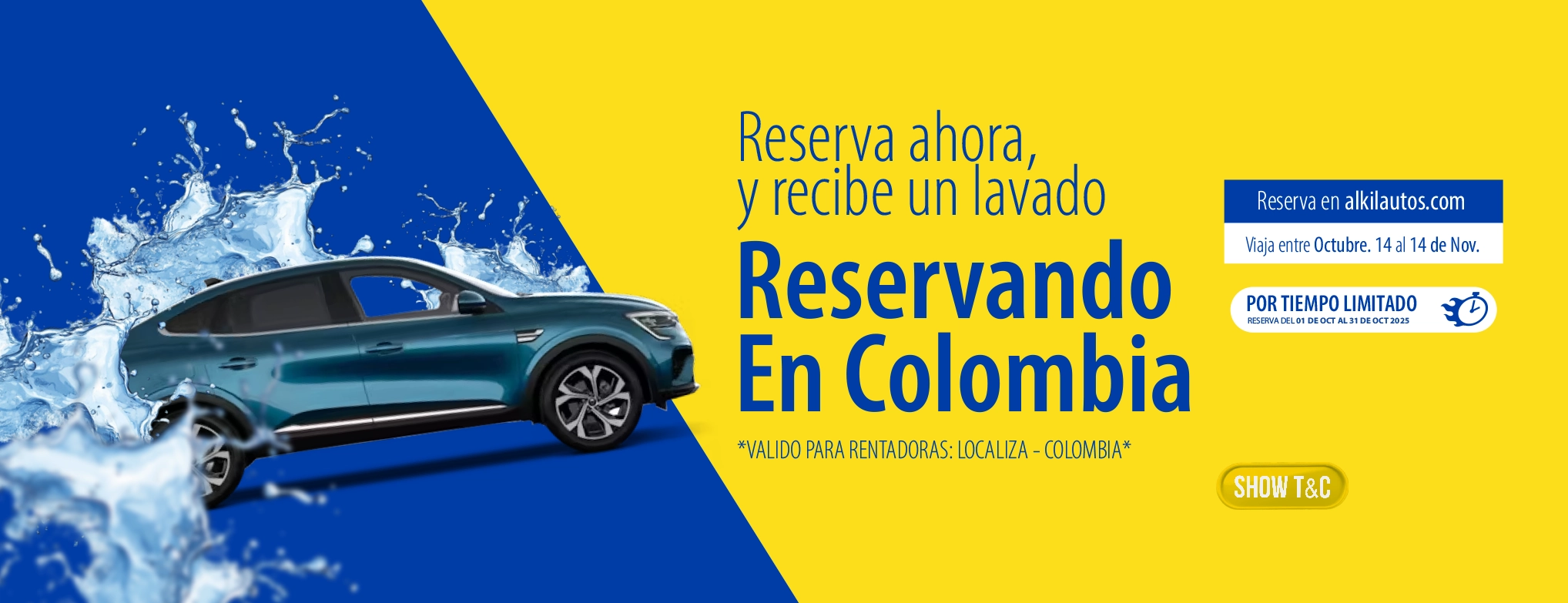 Alquila con Localiza y obten la pre lavada gratis por tu renta