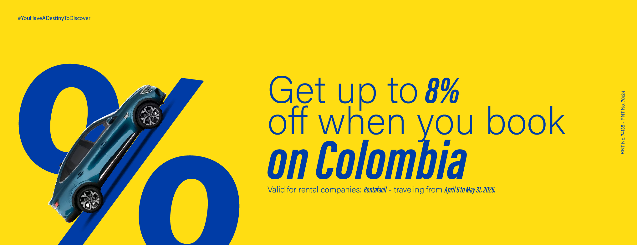 Get a 8% discount on cars with Easy Rentals in Bogota