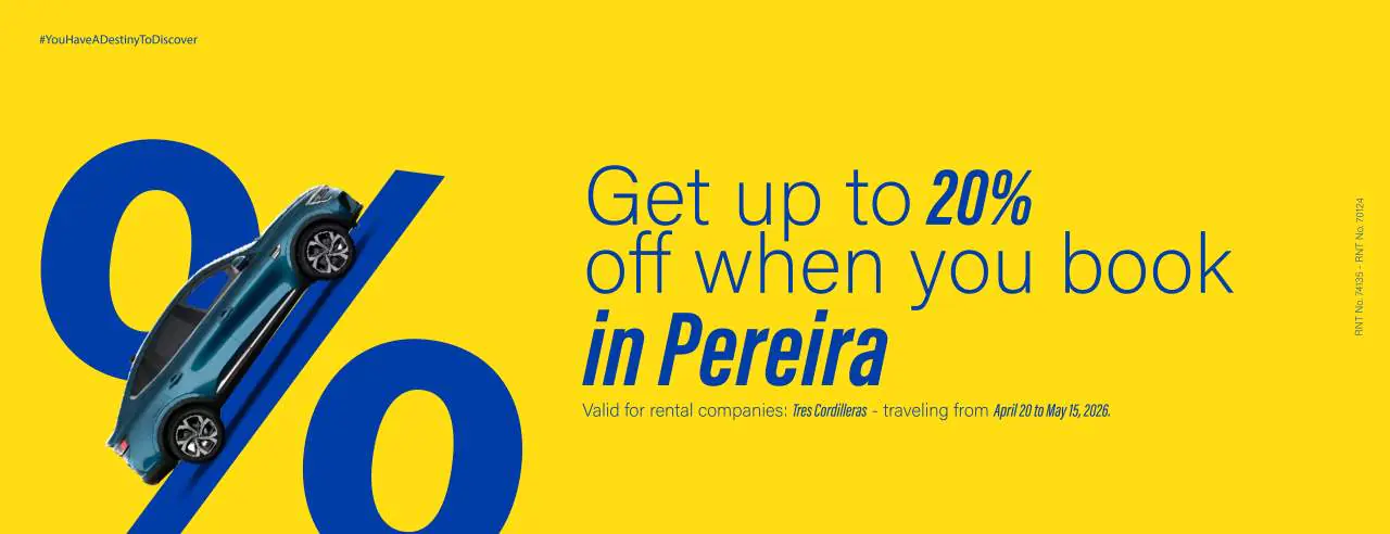 Get a 20% discount with Tres Cordilleras Rental Car