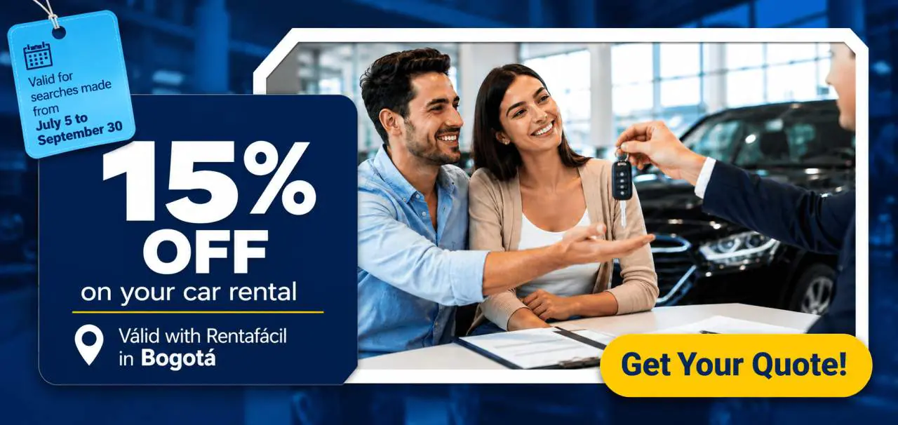 Get a 15% discount on cars with Easy Rentals in Bogota