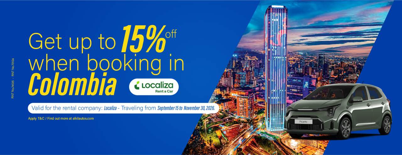 Get up to 15% off when booking in Colombia